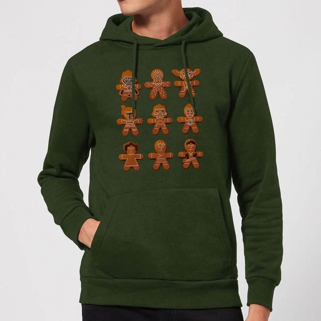 Star Wars Gingerbread Characters Christmas Hoodie - Forest Green - M on Productcaster.