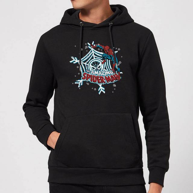 Marvel The Amazing Spider-Man Snowflake Web Christmas Hoodie - Black - L - Svart on Productcaster.