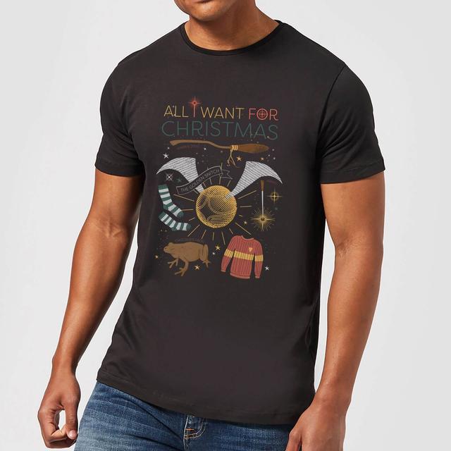 Harry Potter All I Want Men's Christmas T-Shirt - Black - XXL on Productcaster.