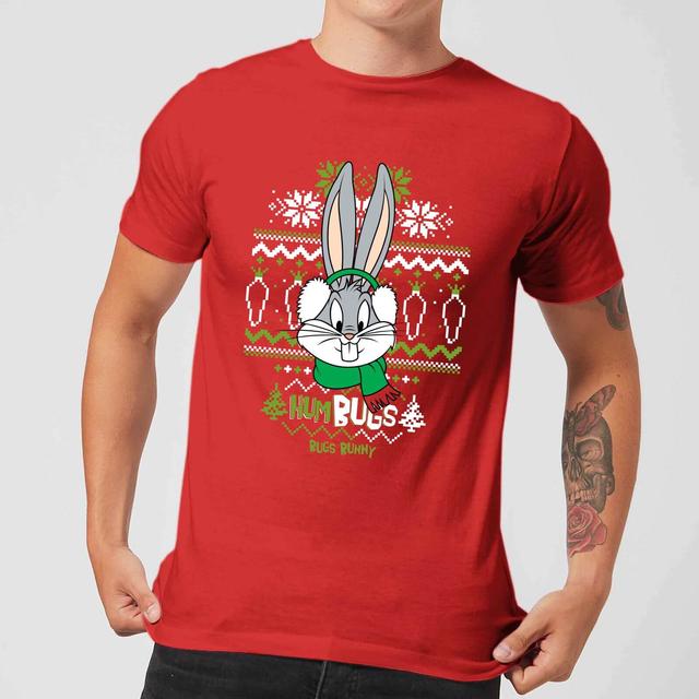 Camiseta navideña Bugs Bunny Knit para hombre de Looney Tunes - Rojo - S on Productcaster.