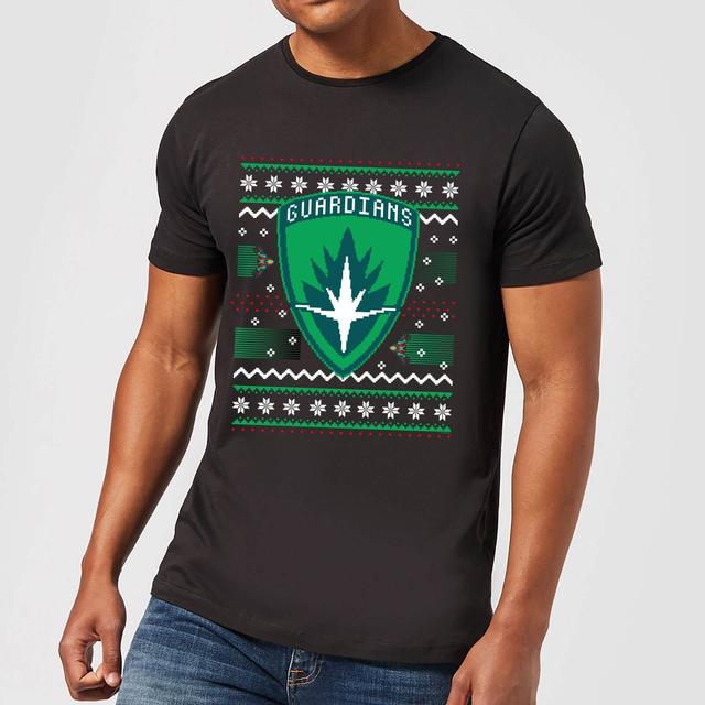 Guardians Of The Galaxy Badge Pattern Christmas Herren Christmas T-Shirt - Schwarz - M - Schwarz on Productcaster.