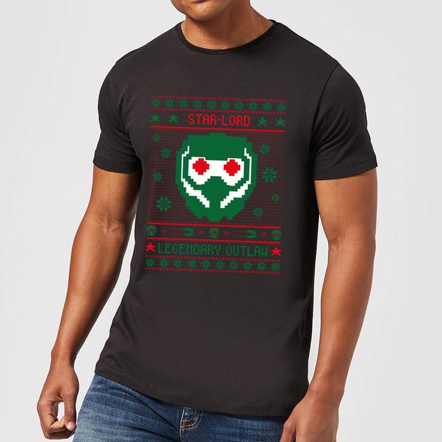 Guardians Of The Galaxy Star-Lord Pattern Herren Christmas T-Shirt - Schwarz - XXL - Schwarz on Productcaster.