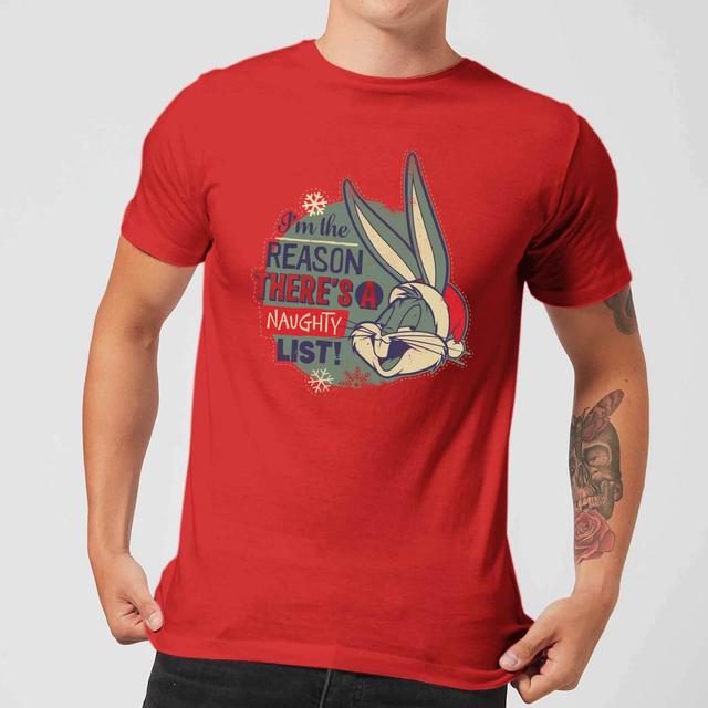 Looney Tunes I'm The Reason There Is A Naughty List Herren Christmas T-Shirt - Rot - L - Rot on Productcaster.