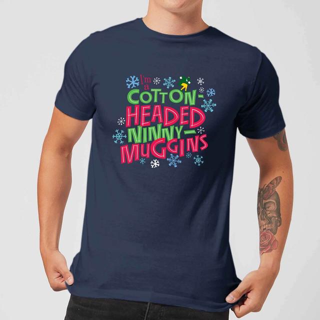 Elf Cotton-Headed Ninny-Muggins Men's Christmas T-Shirt - Navy - XL on Productcaster.