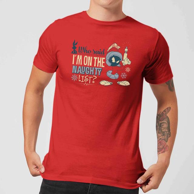 Looney Tunes Martian Who Said Im On The Naughty List Herren Christmas T-Shirt - Rot - XL on Productcaster.