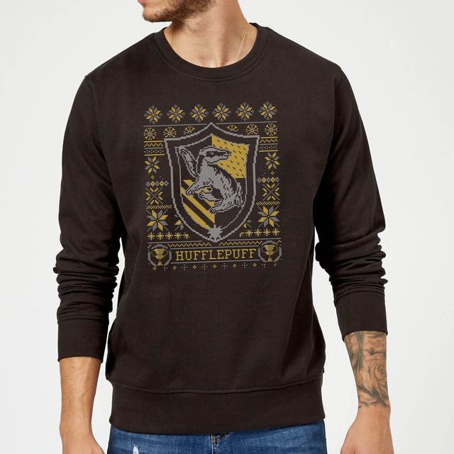 Harry Potter Hufflepuff Crest kersttrui - Zwart - M on Productcaster.