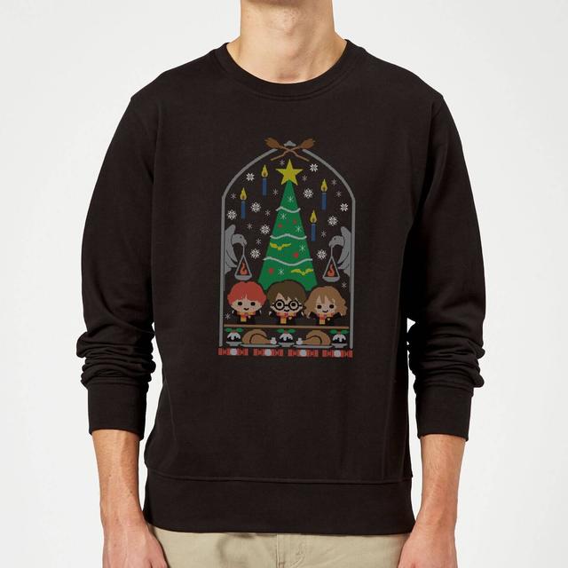 Harry Potter Hogwarts Tree Christmas Jumper - Black - L on Productcaster.