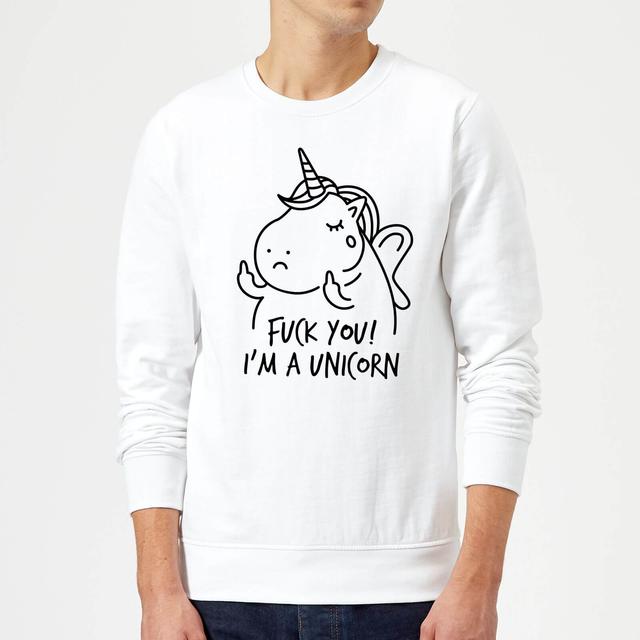 F*** You! I'm A Unicorn Sweatshirt - White - M - Weiß on Productcaster.