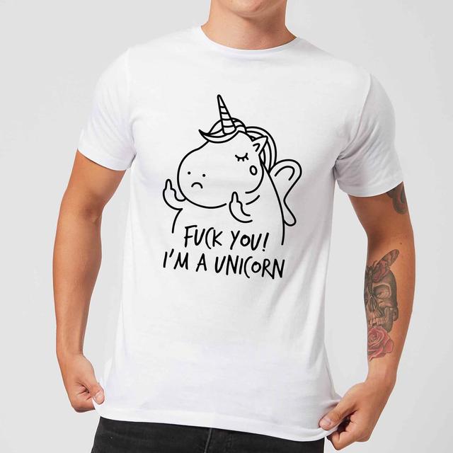 F*** You! I'm A Unicorn Men's T-Shirt - White - M - Weiß on Productcaster.