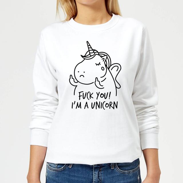 F*** You! I'm A Unicorn Women's Sweatshirt - White - S - White on Productcaster.