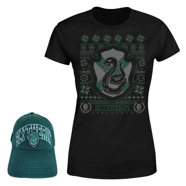 Harry Potter Slytherin T-Shirt and Cap Bundle - Black - Womens's - S on Productcaster.