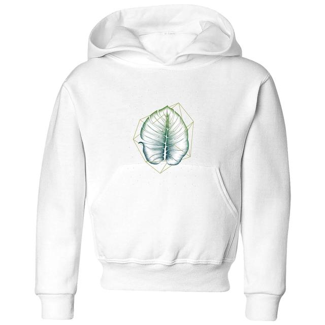 Barlena Geometry and Nature Kids' Hoodie - White - 7-8 Jahre - Weiß on Productcaster.