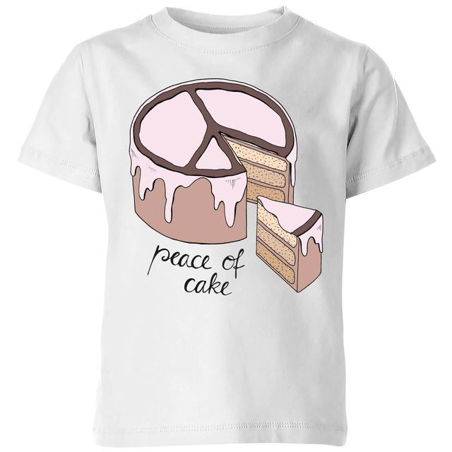 Barlena Peace Of Cake Kids' T-Shirt - White - 7-8 Jahre - Weiß on Productcaster.