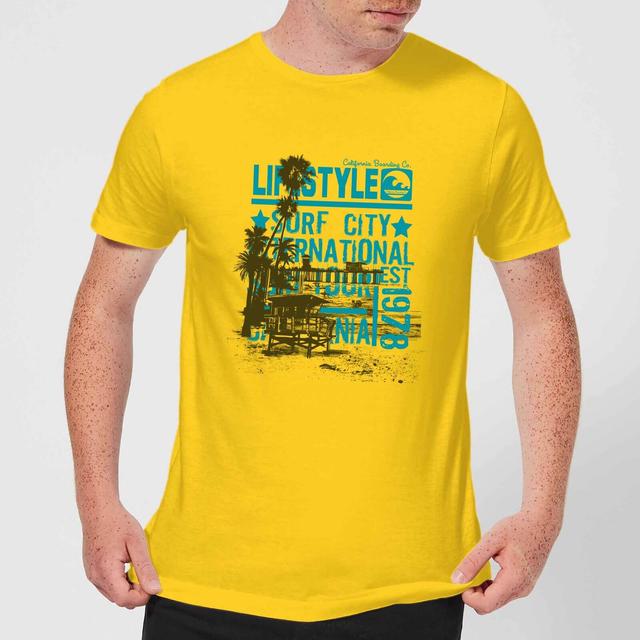 Surf City Men's T-Shirt - Yellow - XS on Productcaster.