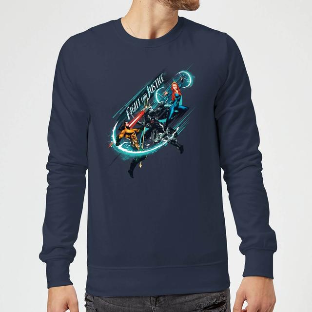 Aquaman Fight for Justice Sweatshirt - Navy - L on Productcaster.