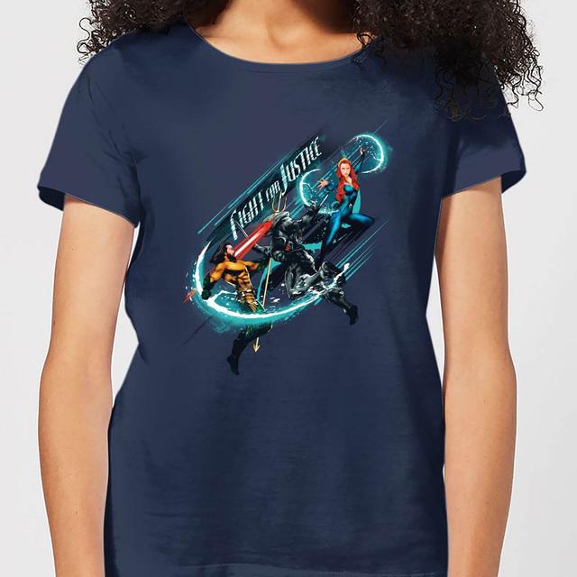 Aquaman Fight for Justice dames t-shirt - Navy - L on Productcaster.