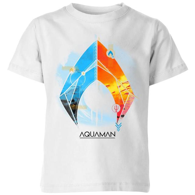 Aquaman Back To The Beach kinder t-shirt - Wit - 122/128 (7-8 jaar) on Productcaster.