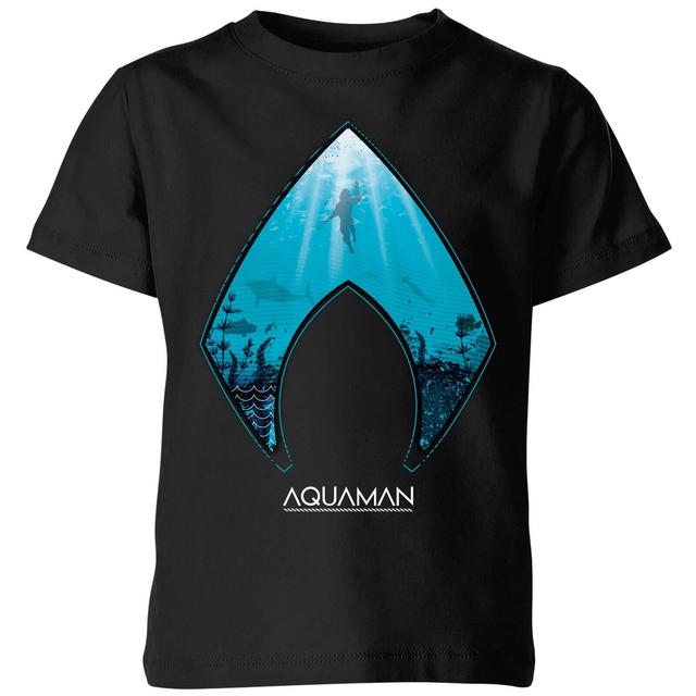 Aquaman Deep Kids' T-Shirt - Black - 11-12 Years on Productcaster.