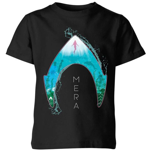 Aquaman Mera Logo Kids' T-Shirt - Black - 11-12 Years on Productcaster.