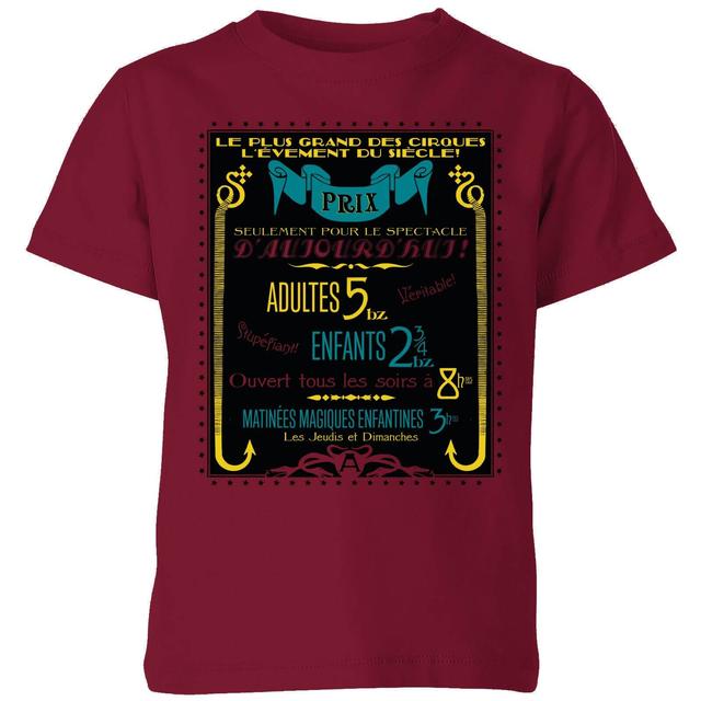 Fantastic Beasts Les Plus Grand Des Cirques kinder t-shirt - Wijnrood - 110/116 (5-6 jaar) - Burgundy on Productcaster.