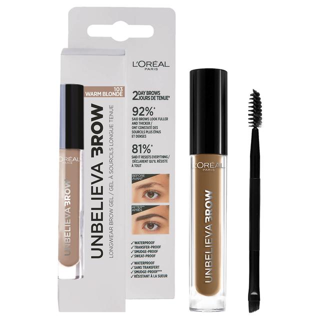 L'Oréal Paris Unbelievabrow Long-Lasting Brow Gel 3.4ml (Various Shades) - 103 Warm Blonde on Productcaster.