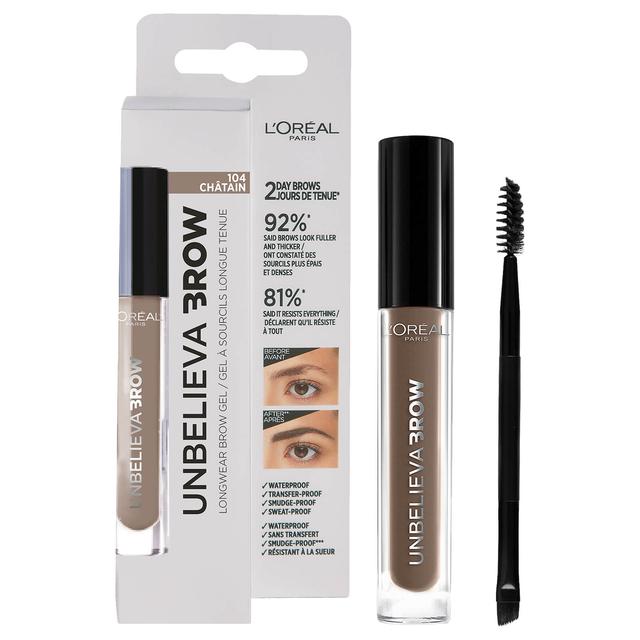 L'Oréal Paris Unbelievabrow Long-Lasting Brow Gel 3.4ml (Various Shades) - 104 Brown on Productcaster.