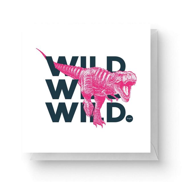 Wild Dinosaur Square Greetings Card (14.8cm x 14.8cm) on Productcaster.