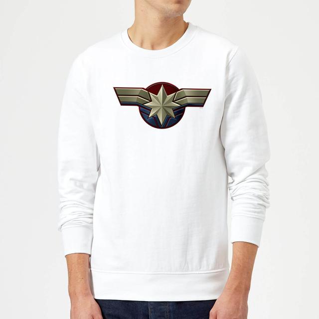 Sudadera con emblema de pecho de Capitana Marvel - Blanco - M - Blanco on Productcaster.