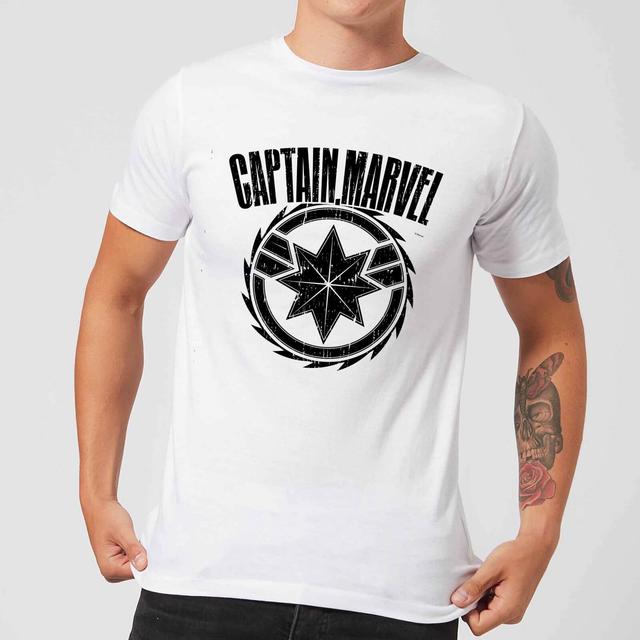 Captain Marvel Logo Men's T-Shirt - White - S on Productcaster.