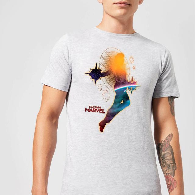 Captain Marvel Nebula Flight Men's T-Shirt - Grey - XXL on Productcaster.