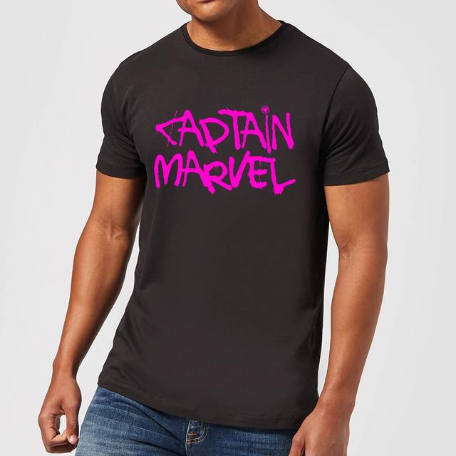 Captain Marvel Spray Text Camiseta de Hombre - Negra - M - Negro on Productcaster.