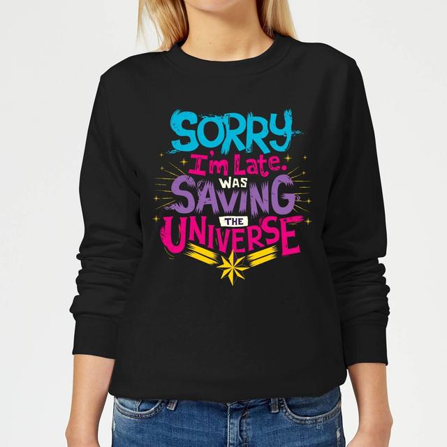 Sudadera con capucha Sorry I'm Late para mujer de Captain Marvel - Negro - L on Productcaster.