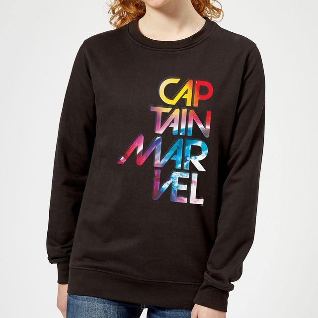 Captain Marvel Galactic Text Women's Jumper - Black - XL - Black on Productcaster.