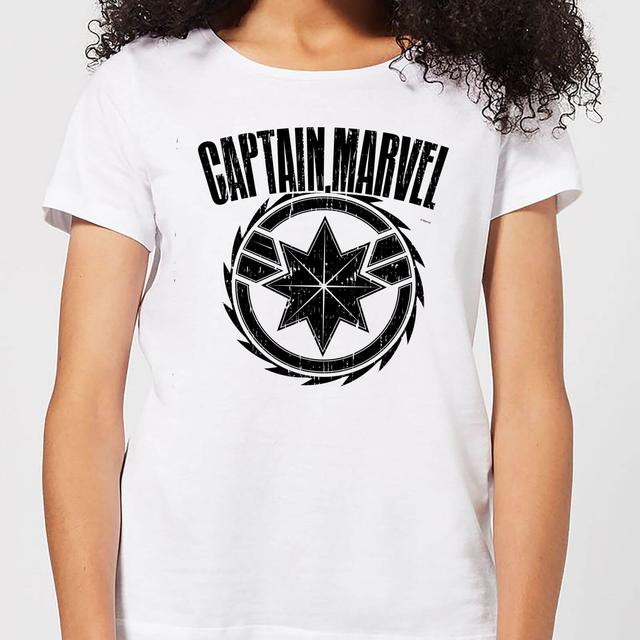 Captain Marvel Logo dames t-shirt - Wit - XXL on Productcaster.