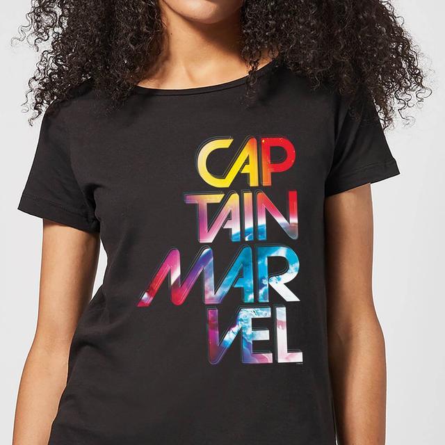 Captain Marvel Galactic Text Camiseta de Hombre - Negra - 3XL on Productcaster.