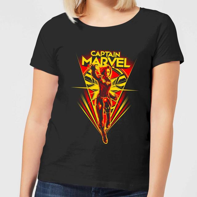 Captain Marvel Freefall Damen T-Shirt - Schwarz - L on Productcaster.