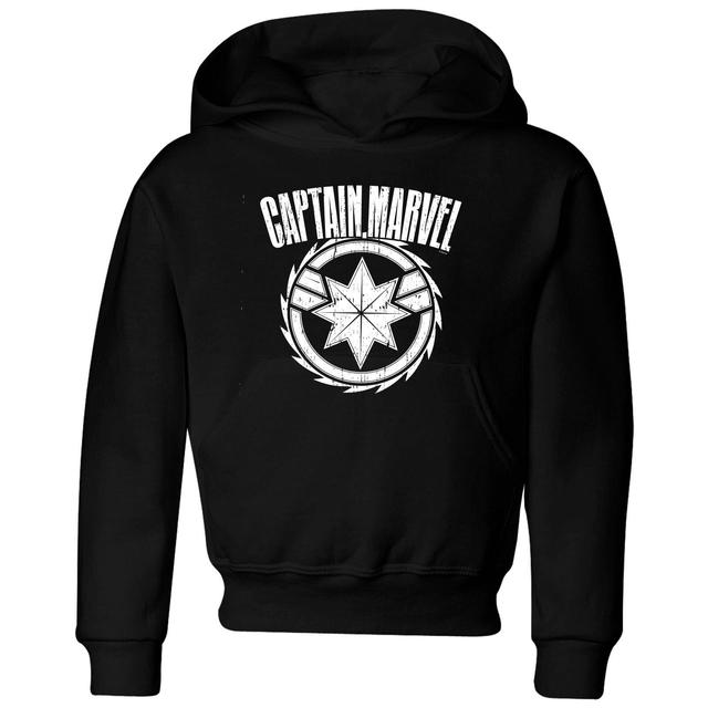 Captain Marvel Logo Kids' Hoodie - Black - 7-8 Years - Black on Productcaster.