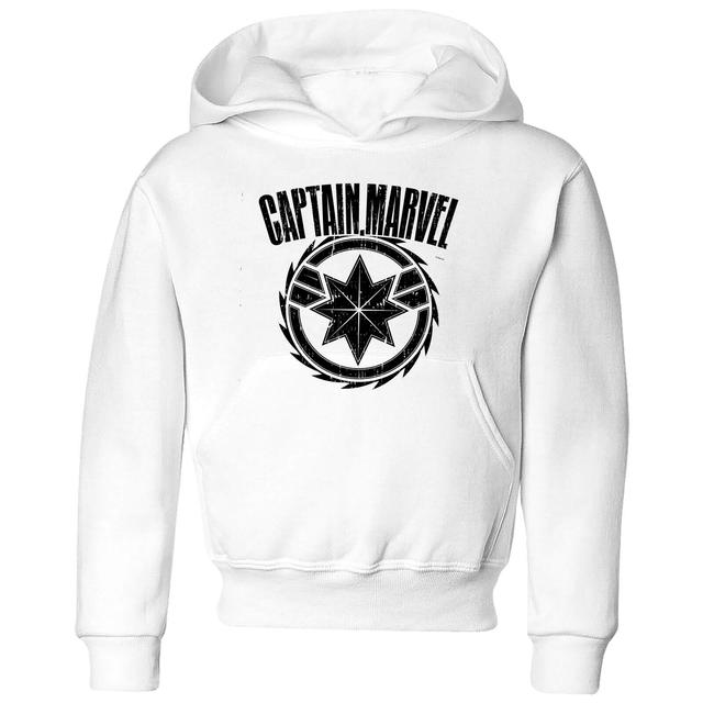 Captain Marvel Logo Kids' Hoodie - White - 9-10 Years - White on Productcaster.