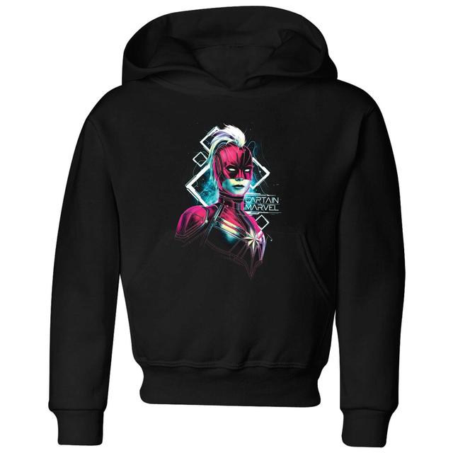 Captain Marvel Neon Warrior Kids' Hoodie - Black - 7-8 Years - Black on Productcaster.