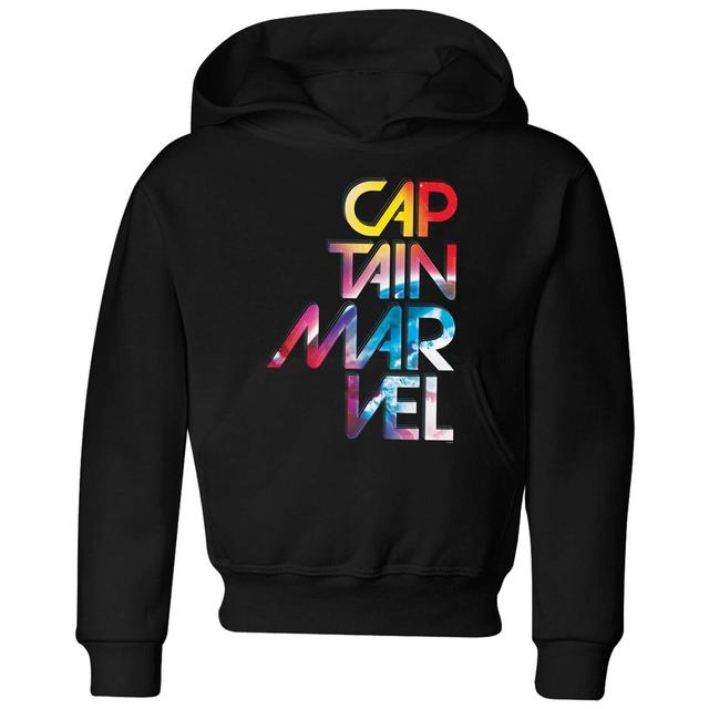 Captain Marvel Galactic Text Kids' Hoodie - Black - 11-12 Jahre - Schwarz on Productcaster.