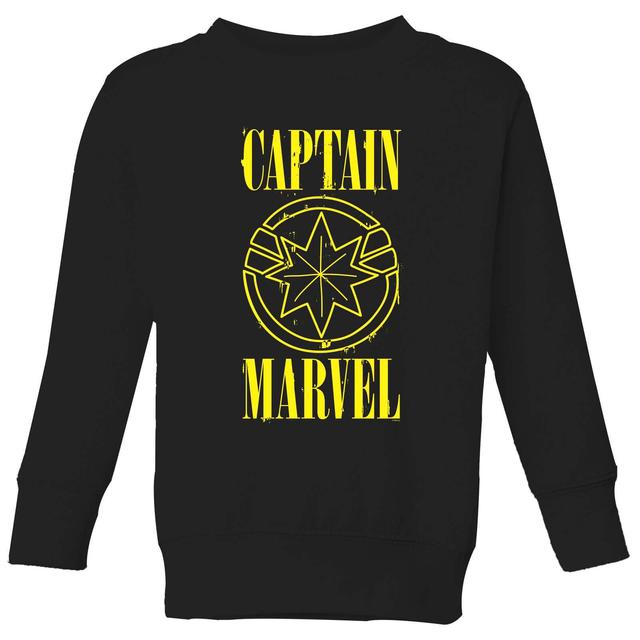 Felpa Captain Marvel Grunge Logo - Nero - Bambini - 11-12 Anni - Nero on Productcaster.