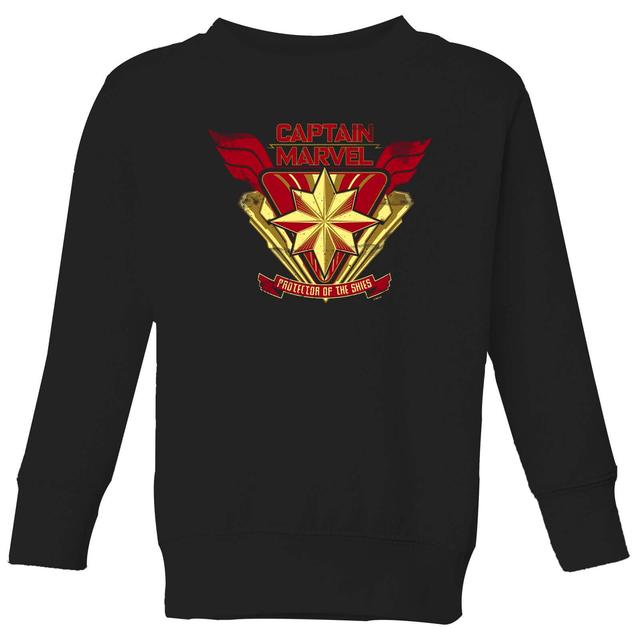 Sudadera Protector Of The Skies para niño de Captain Marvel - Negro - 7-8 años - Negro on Productcaster.