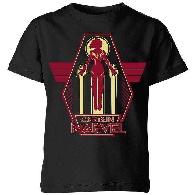 Captain Marvel Flying Warrior Kids' T-Shirt - Black - 5-6 Years - Black on Productcaster.