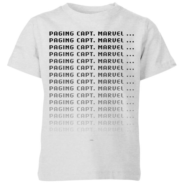 Captain Marvel Paging Kids' T-Shirt - Grey - 9-10 år - Grå on Productcaster.