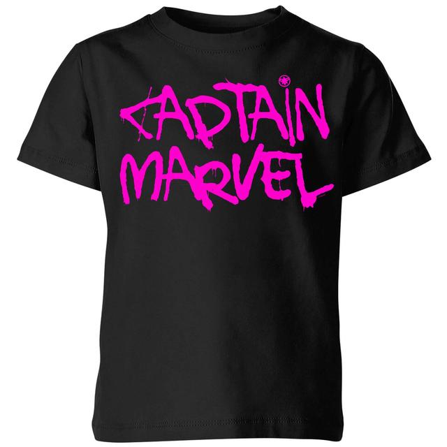 Camiseta para niños Spray Text de Captain Marvel - Negro - 9-10 años - Negro on Productcaster.