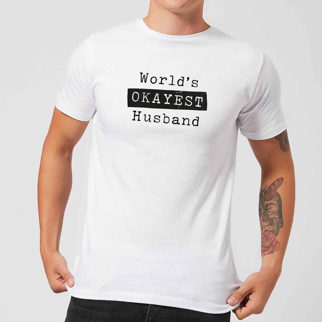 World's Okayest Husband Men's T-Shirt - White - M on Productcaster.