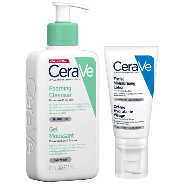 Duo Gel Moussant et Crème Hydratante Visage CeraVe on Productcaster.