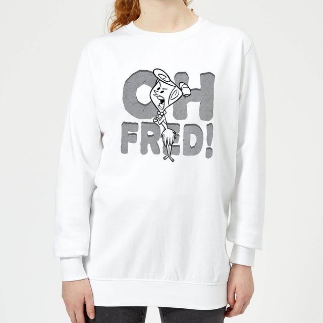 The Flintstones Oh Fred! Women's Sweatshirt - White - S - Vit on Productcaster.