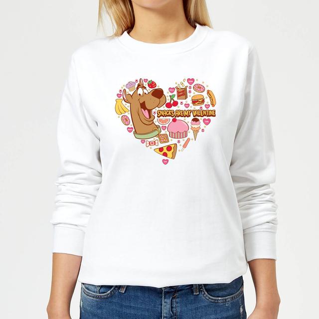 Sudadera Snacks Are My Valentine para mujer de Scooby Doo - Blanco - L - Blanco on Productcaster.