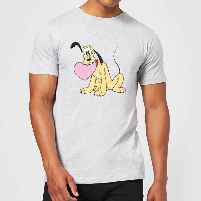 Disney Pluto Love Heart Men's T-Shirt - Grey - M - Grau on Productcaster.